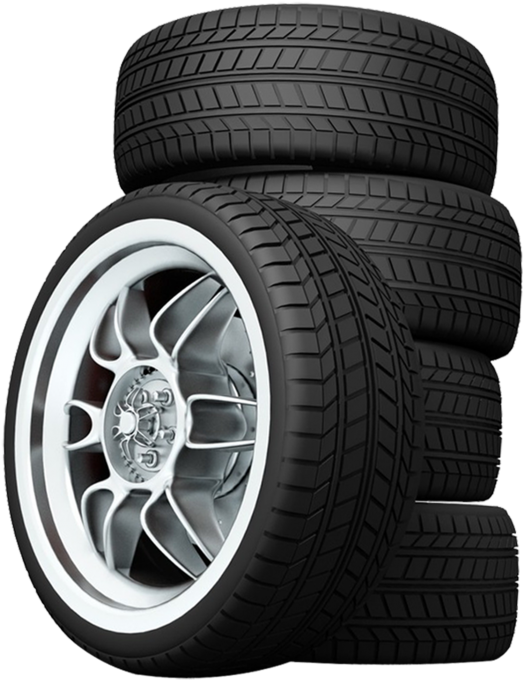 Stacked Car Tyreswith Alloy Wheel PNG Image