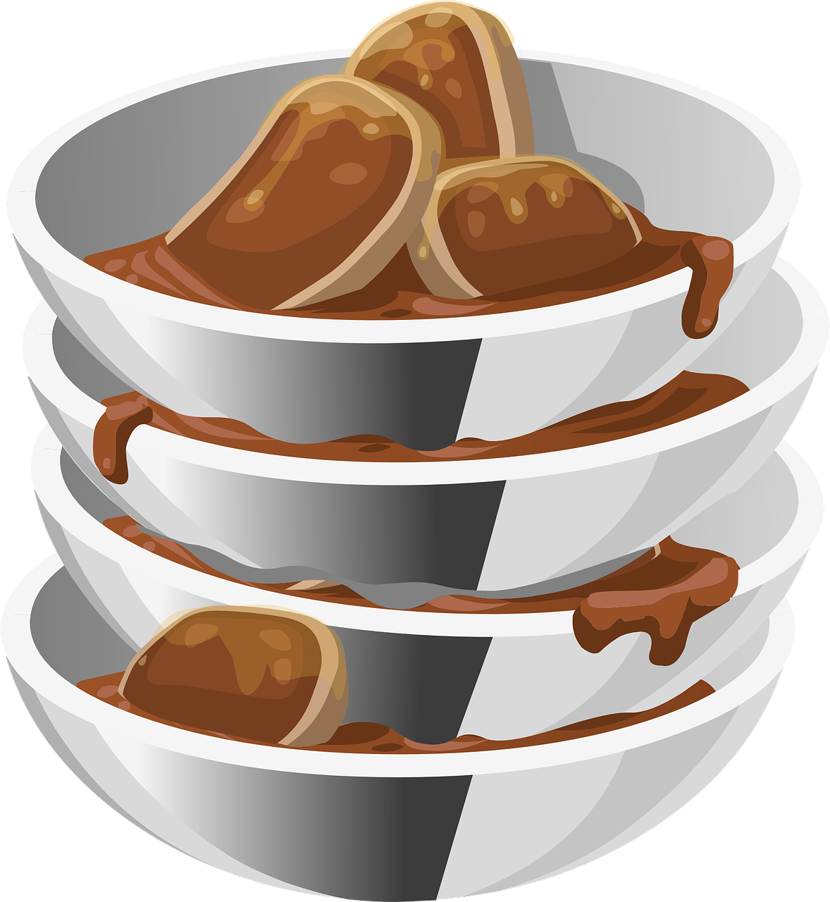 Stacked Chocolate Covered Pancakes PNG Image