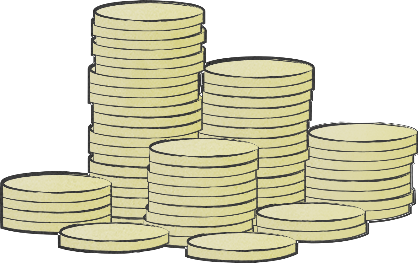 Stacked Coins Illustration PNG Image