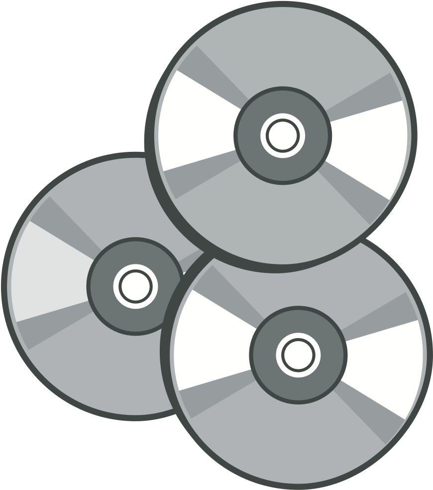 Stacked Compact Discs Illustration PNG Image