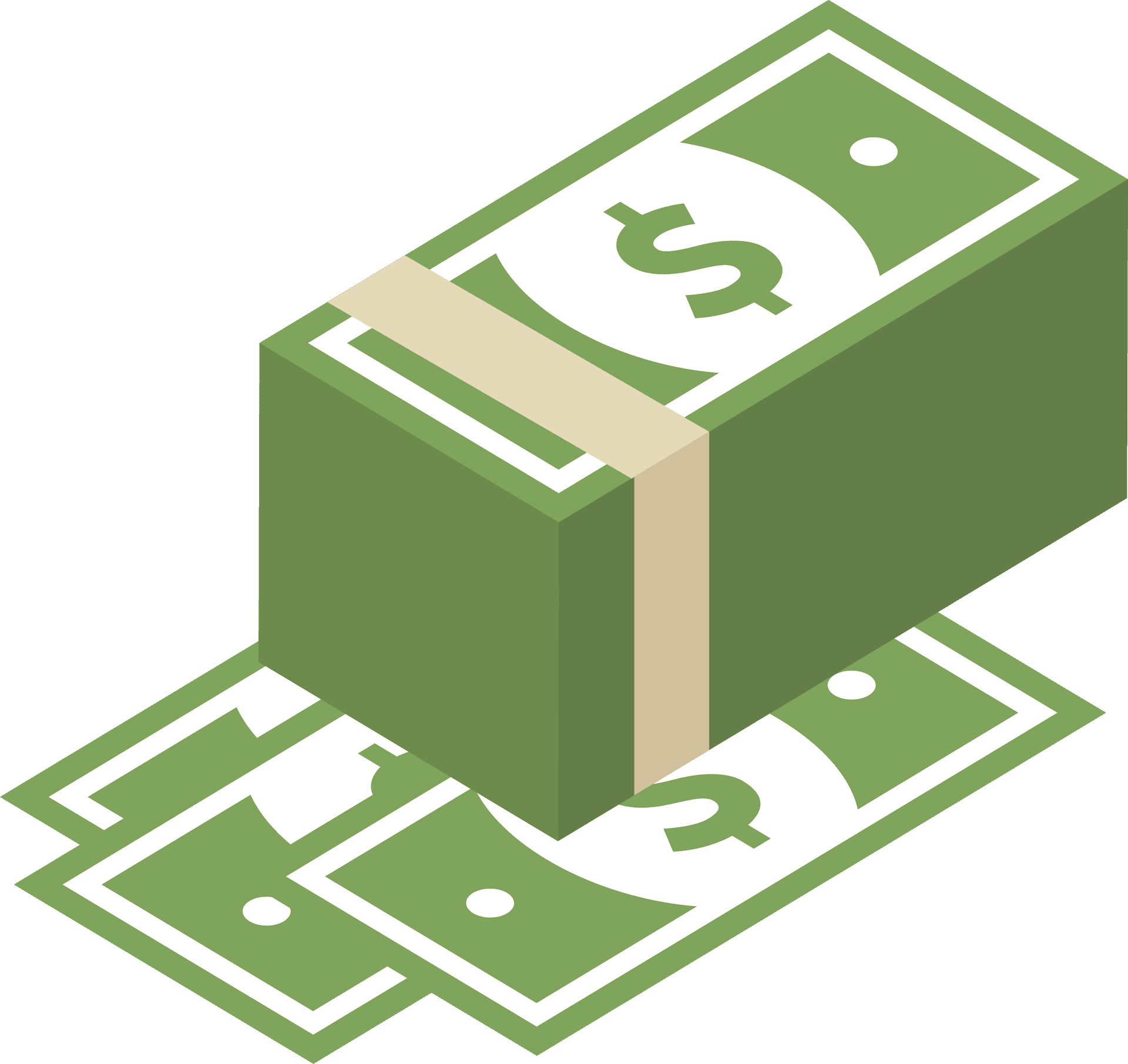 Stacked Dollar Bills Vector Illustration PNG Image