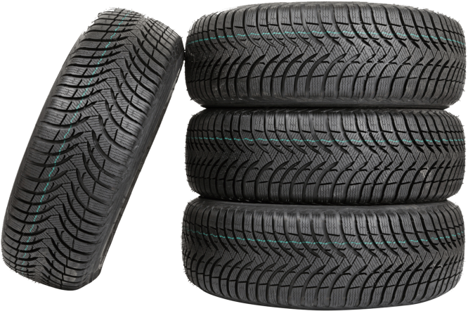 Stacked New Car Tires PNG Image