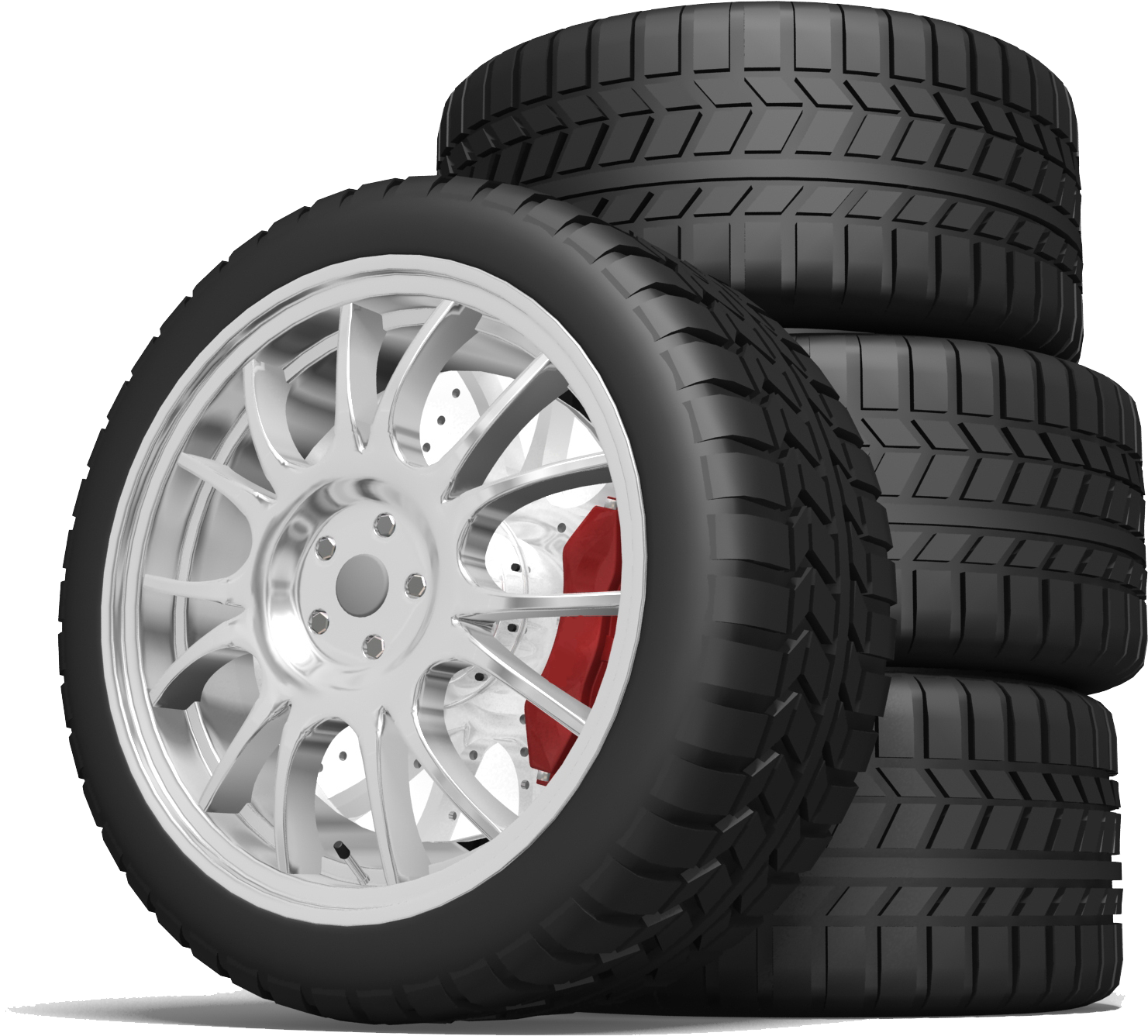 Stacked Performance Tires PNG Image