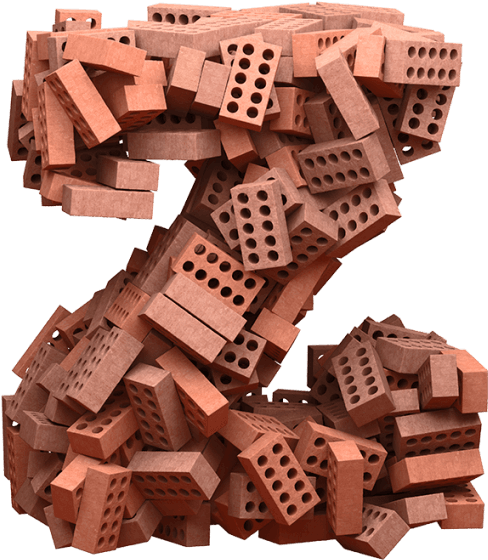 Stacked Red Bricks Construction PNG Image