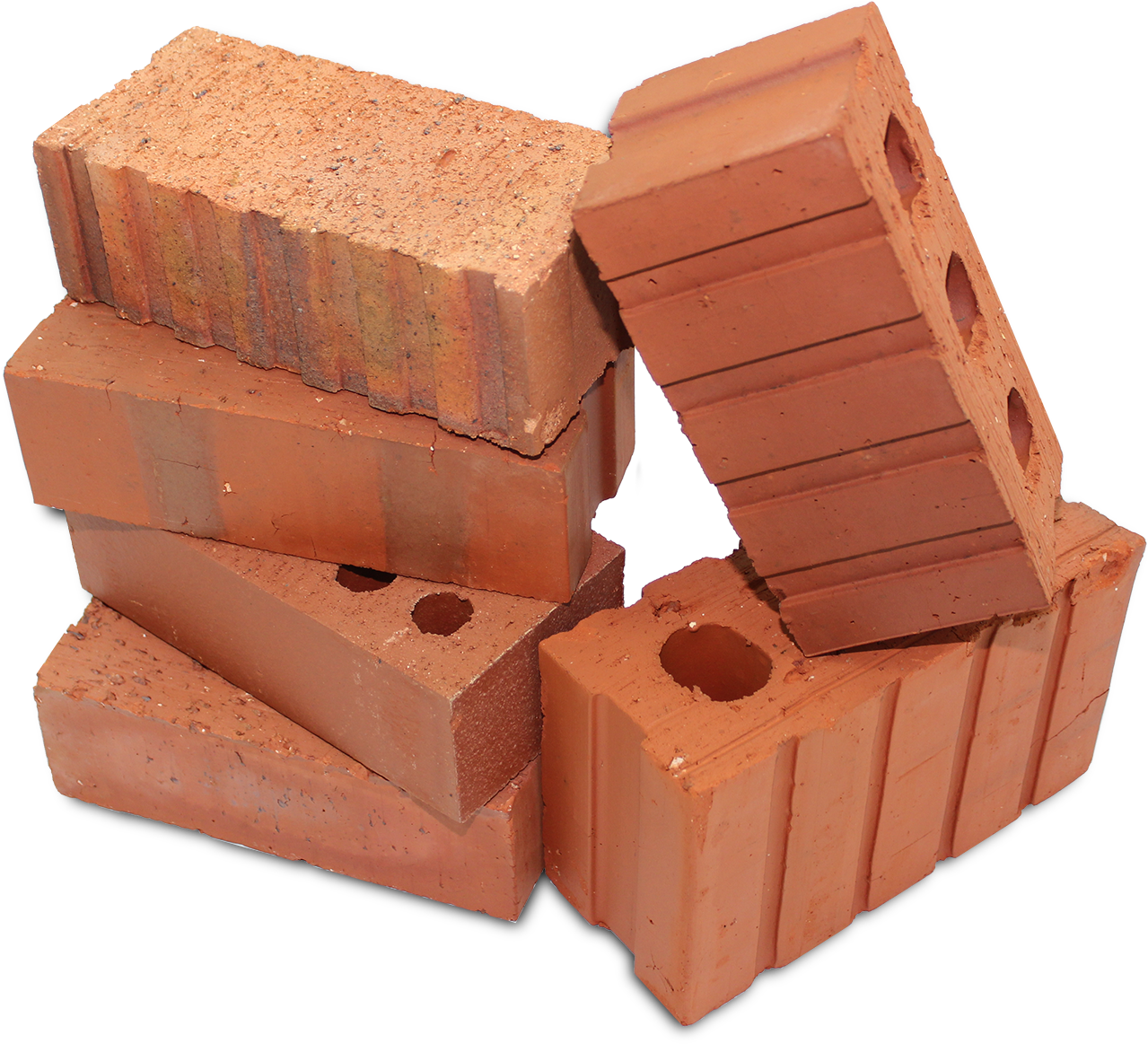 Stacked Red Bricks PNG Image