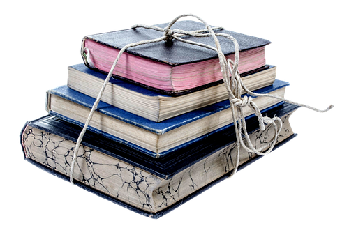 Stackof Vintage Books Tiedwith String PNG Image