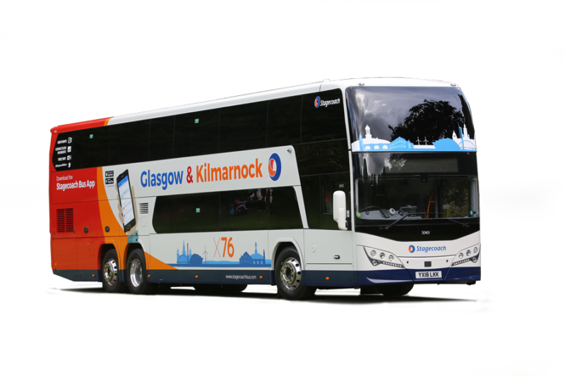 Stagecoach Bus Glasgow Kilmarnock Route X76 PNG Image