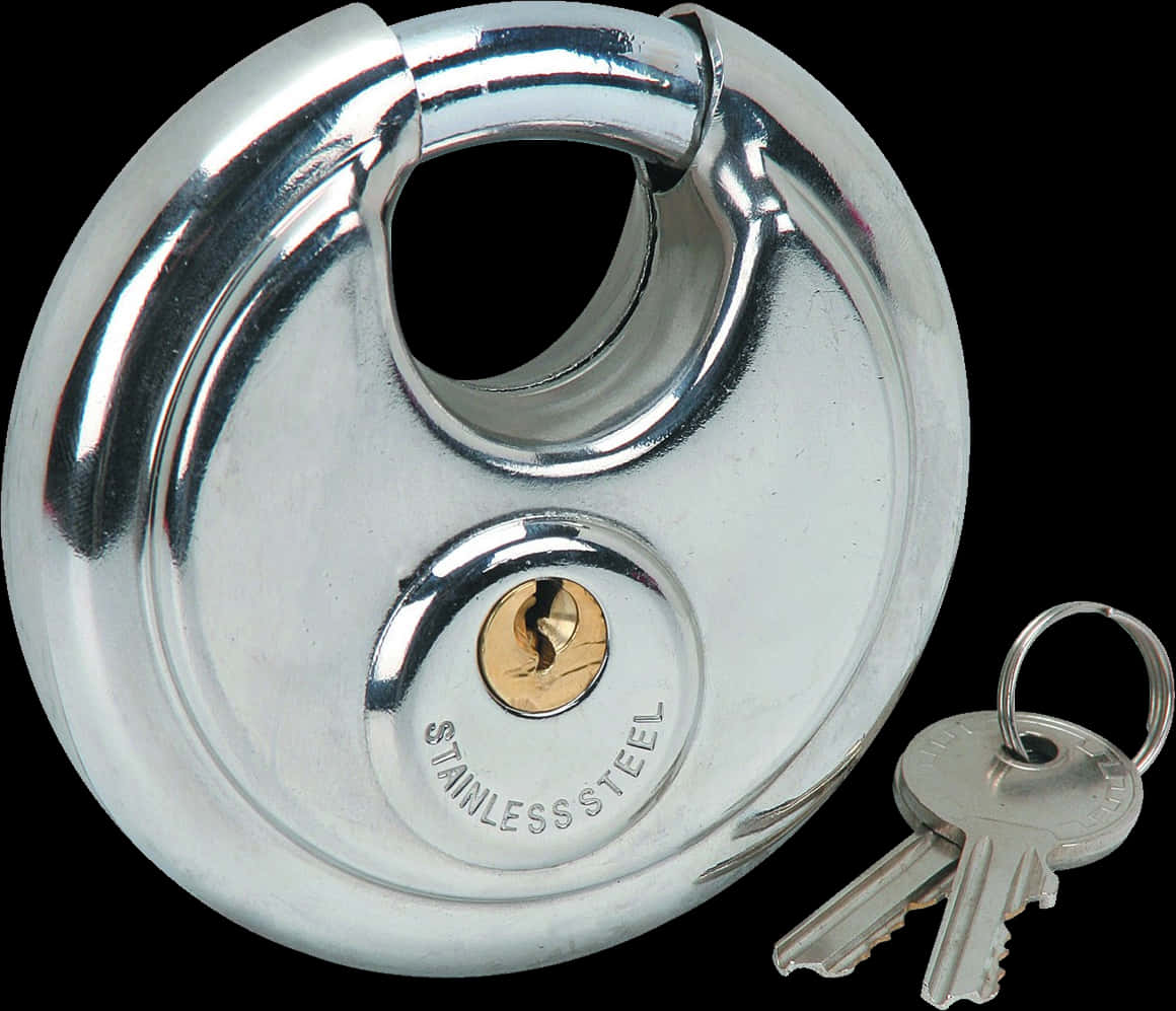 Stainless Steel Disc Padlock Keys PNG Image