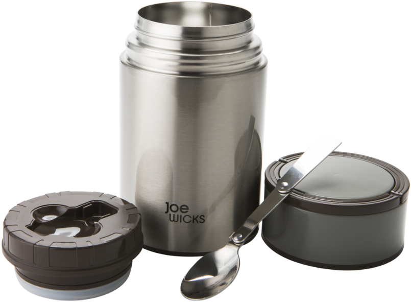 Stainless Steel Flaskand Food Container PNG Image