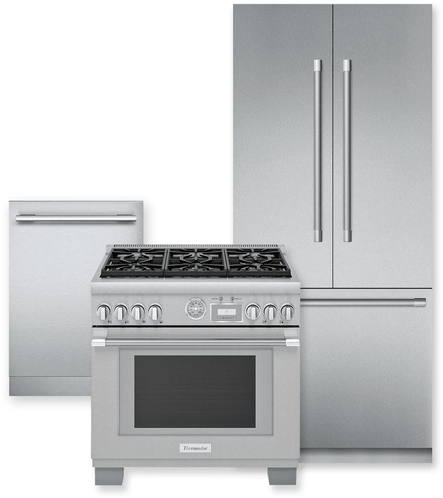 Stainless Steel Kitchen Appliances Set PNG Image