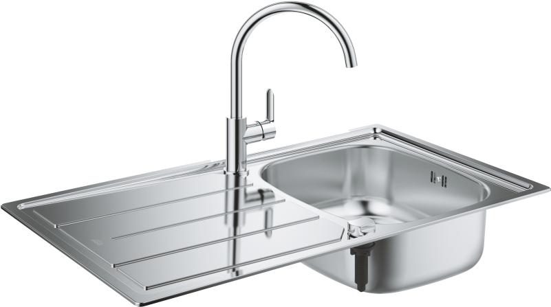 Stainless Steel Kitchen Sinkwith Faucet PNG Image