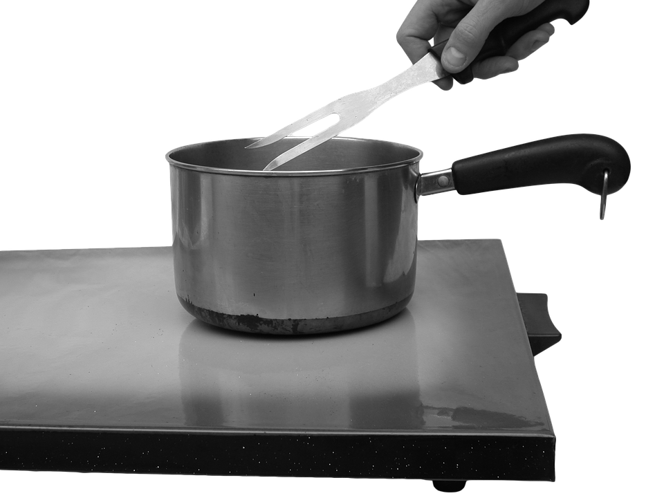 Stainless Steel Potwith Tongs PNG Image