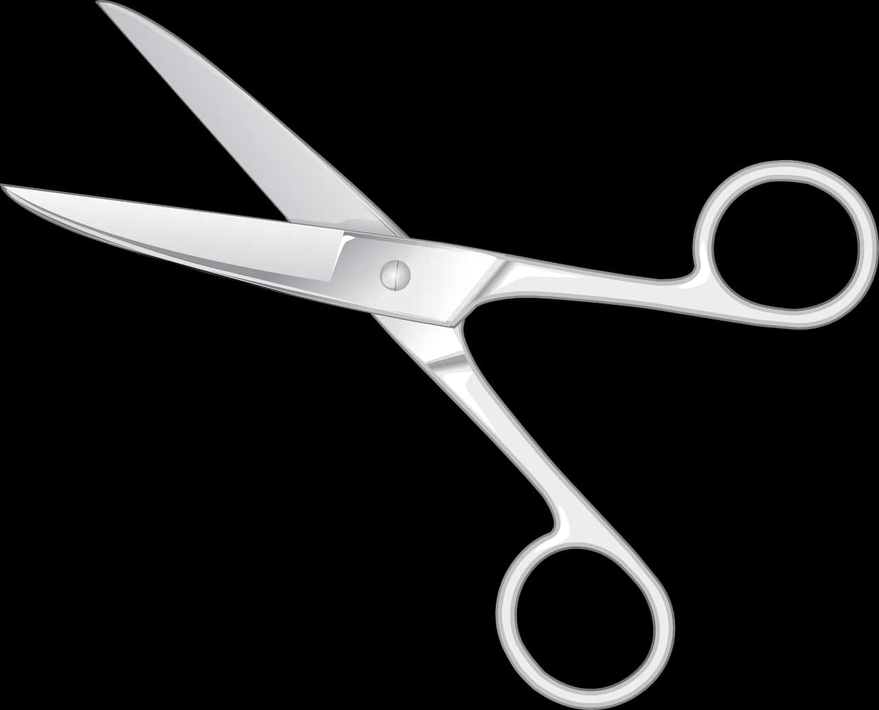 Stainless Steel Scissors Black Background PNG Image