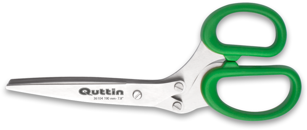 Stainless Steel Scissors Green Handles PNG Image