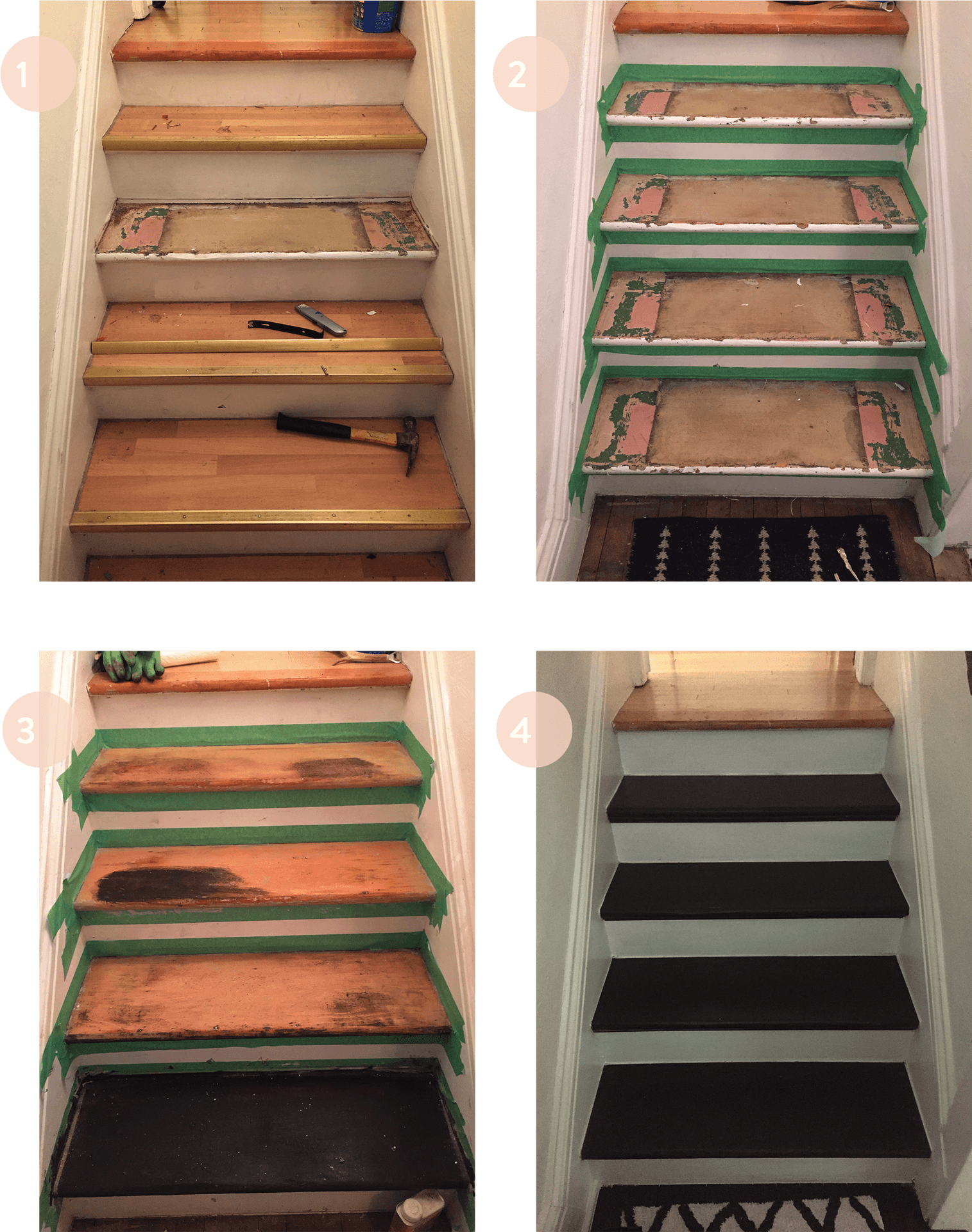 Staircase_ Renovation_ Progress_ Collage PNG Image