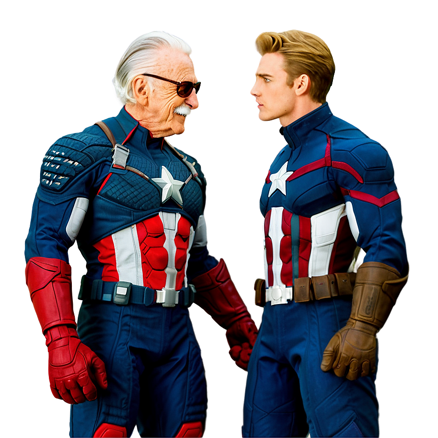 Stan Lee And Captain America Png 06242024 PNG Image