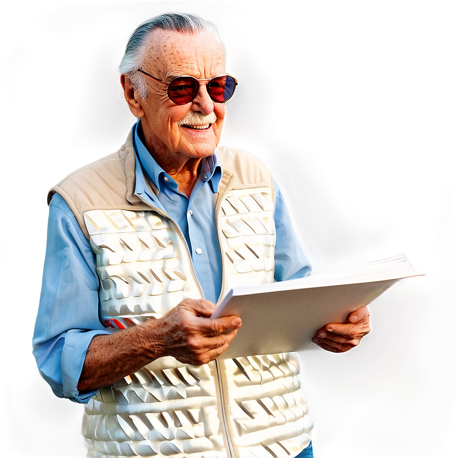 Stan Lee Creating Comics Png Tpe PNG Image