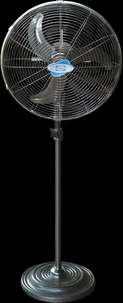 Standing Pedestal Fan Black Background PNG Image