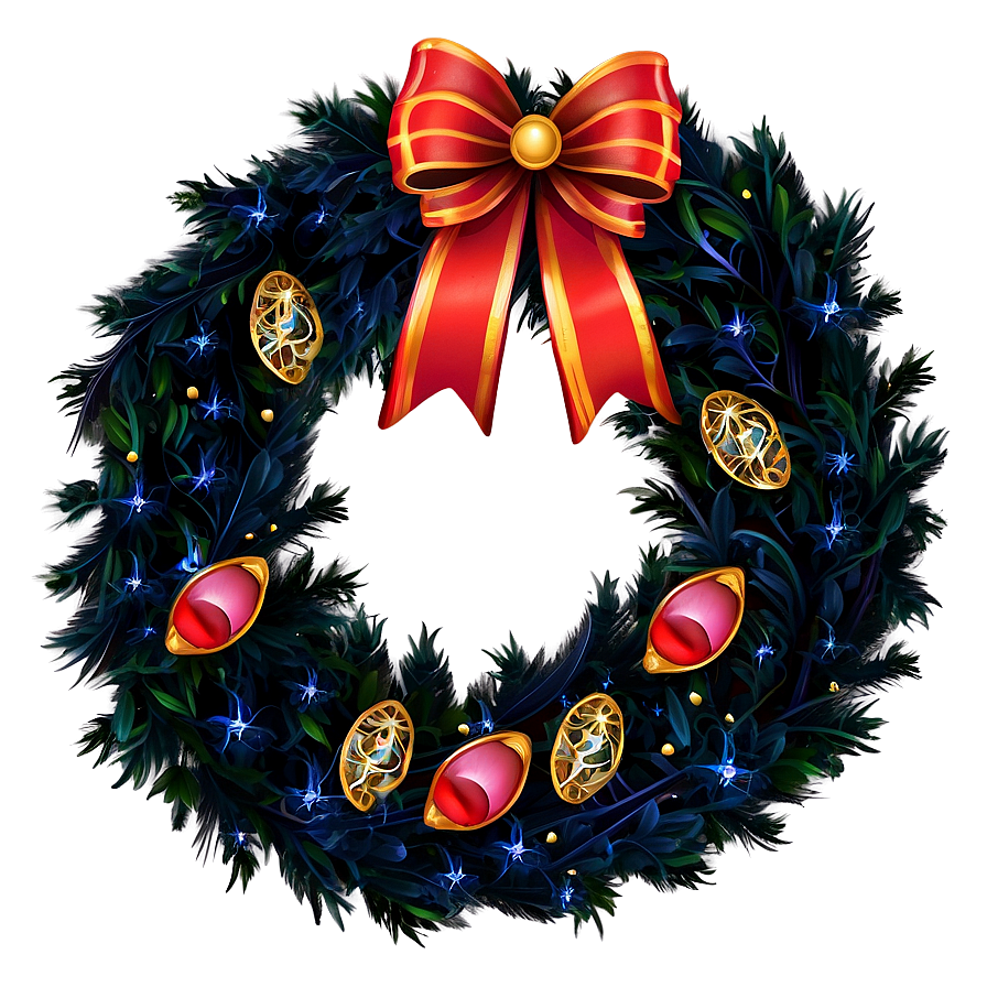 Star Decorated Wreath Png Yka80 PNG Image