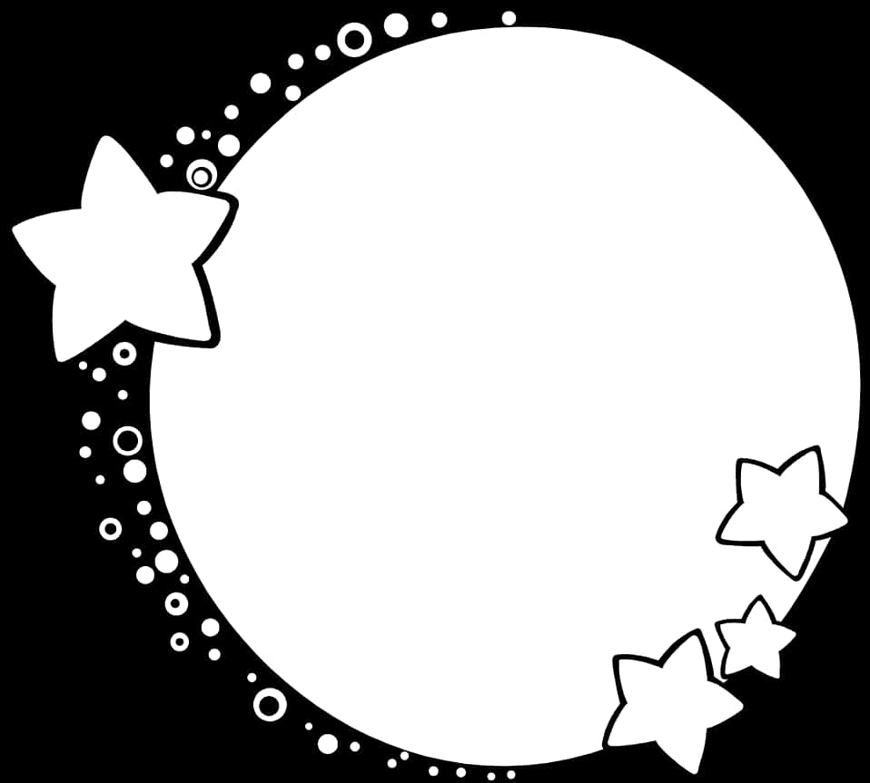 Star Encircled Circle Graphic PNG Image