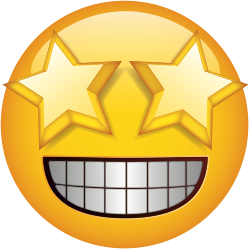 Star Eyes Smiling Emoji.png PNG Image