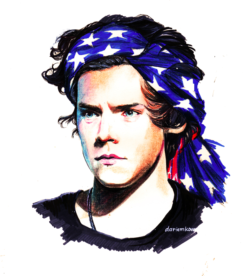 Star Spangled Bandana Portrait PNG Image