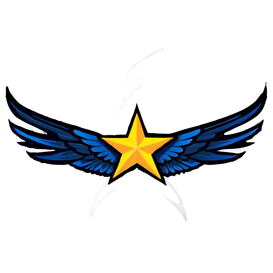 Star Tattoo With Wings Png Xio19 PNG Image