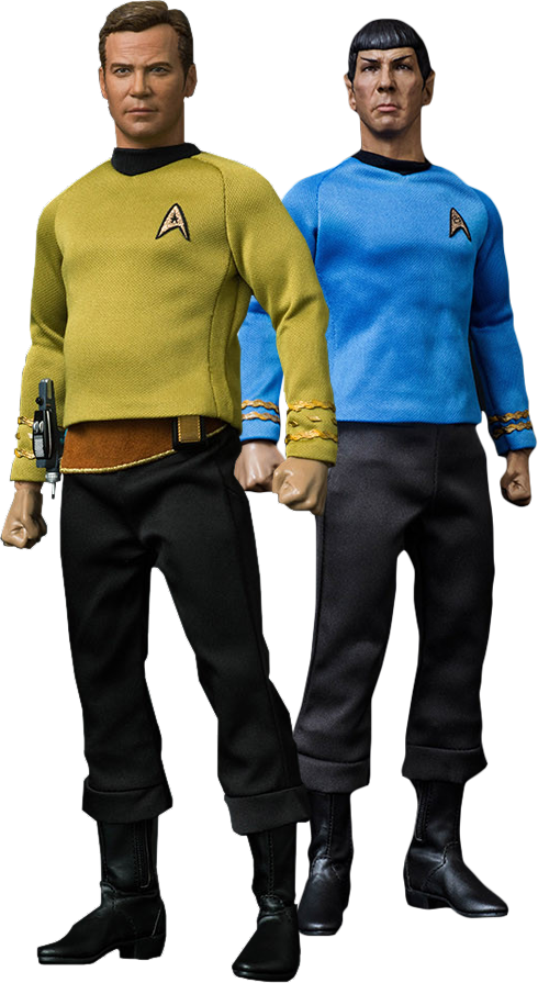 Star Trek Action Figures Captain Kirkand Spock PNG Image