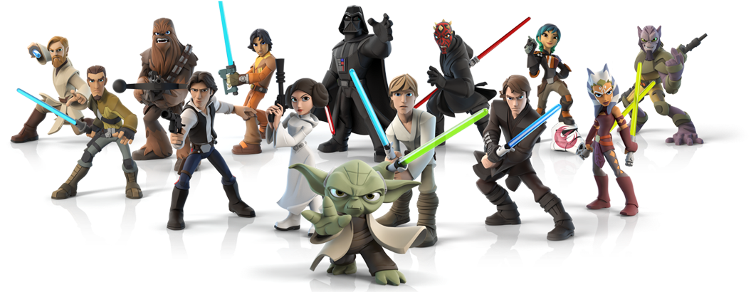 Star Wars Animated Character Lineup PNG Image