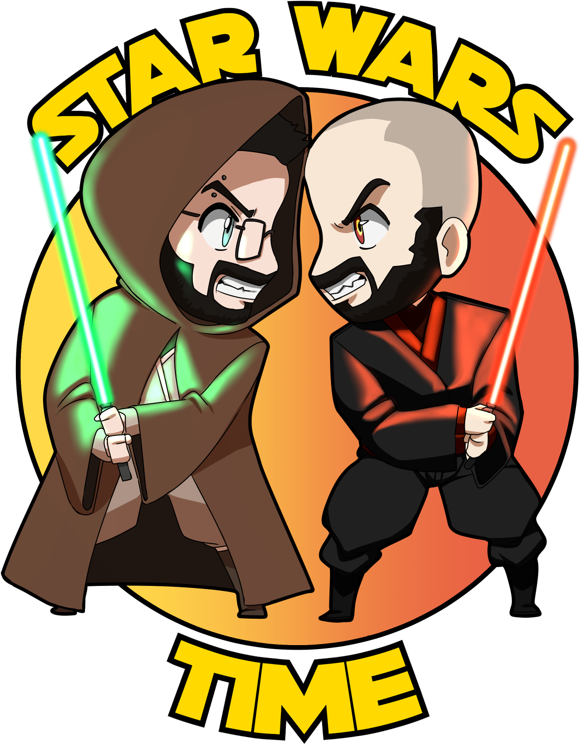 Star Wars Cartoon Duel PNG Image