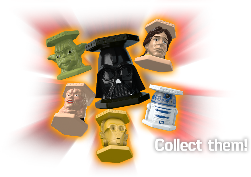 Star Wars Character Heads Collectibles PNG Image