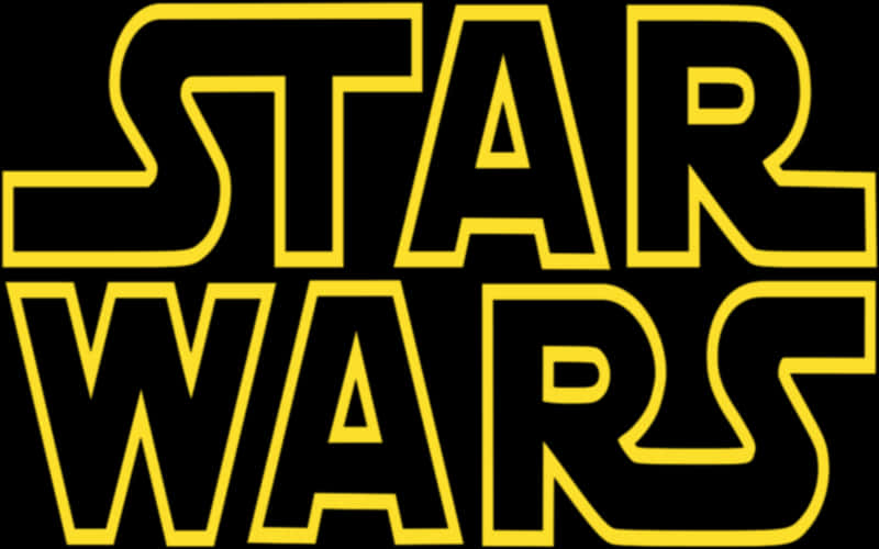 Star Wars Logo Yellowon Black PNG Image