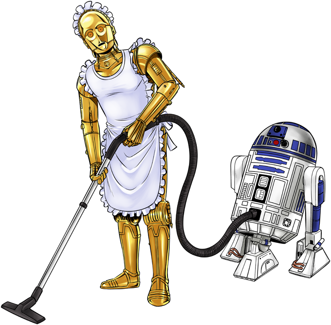 Star Wars Robots Cleaning Service PNG Image