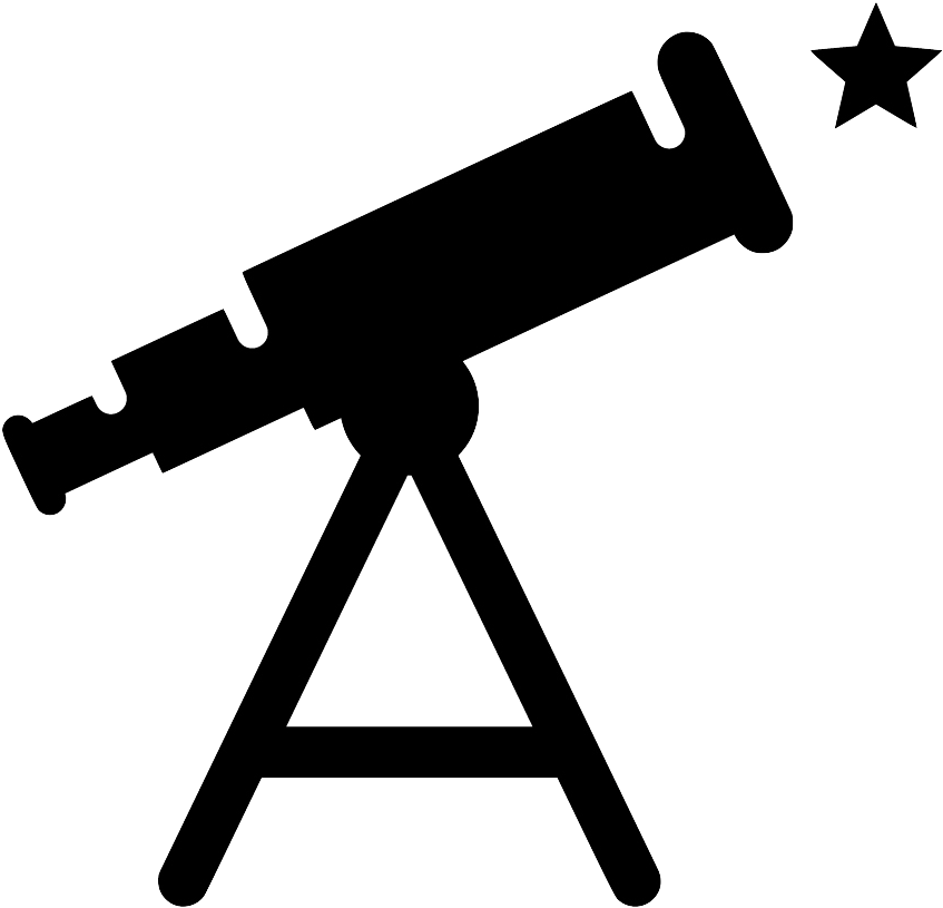 Stargazing Telescope Silhouette PNG Image