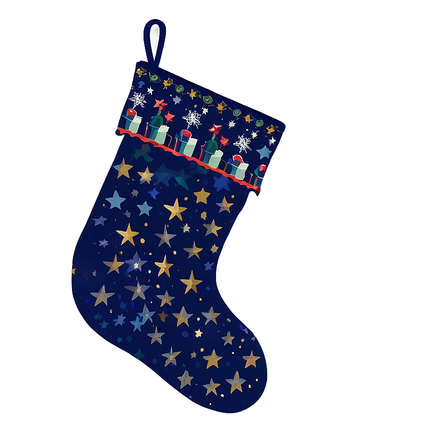 Starry Christmas Stocking Png Rmh PNG Image