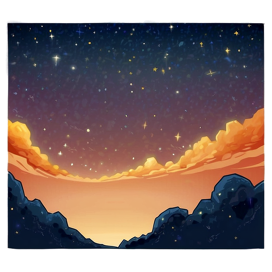 Starry Sky Horizon Png 95 PNG Image