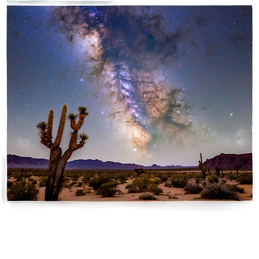 Starry Sky Over Desert Png Bmi18 PNG Image