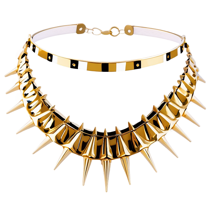 Statement Spiked Choker Necklace Png Hkf PNG Image