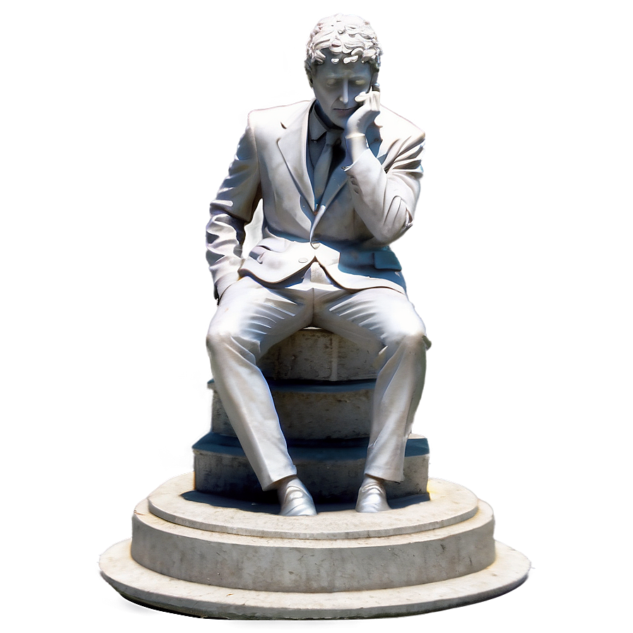 Statue Of Thinking Gentleman Png Iyw PNG Image