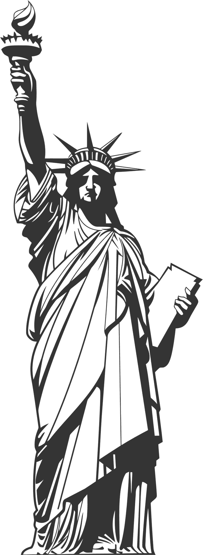 Statueof Liberty Silhouette PNG Image