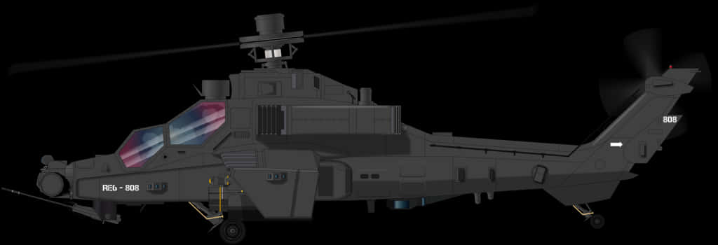 Stealth_ Helicopter_ Profile_ View PNG Image