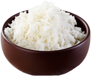 Steamed White Ricein Brown Bowl PNG Image