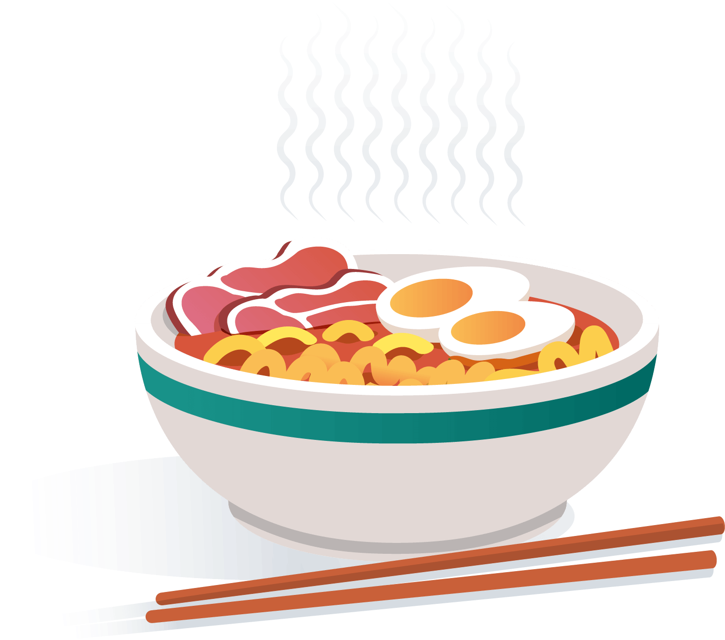 Steaming Bowlof Ramen Illustration PNG Image