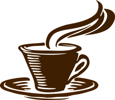 Steaming Coffee Cup Graphic PNG Image