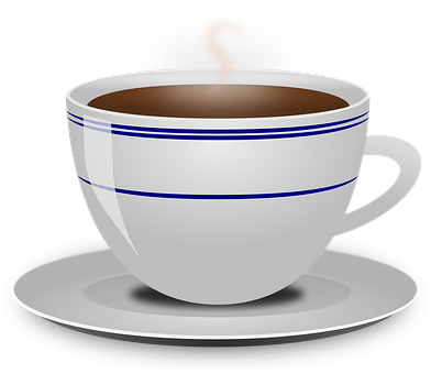 Steaming Coffee Cup Graphic PNG Image