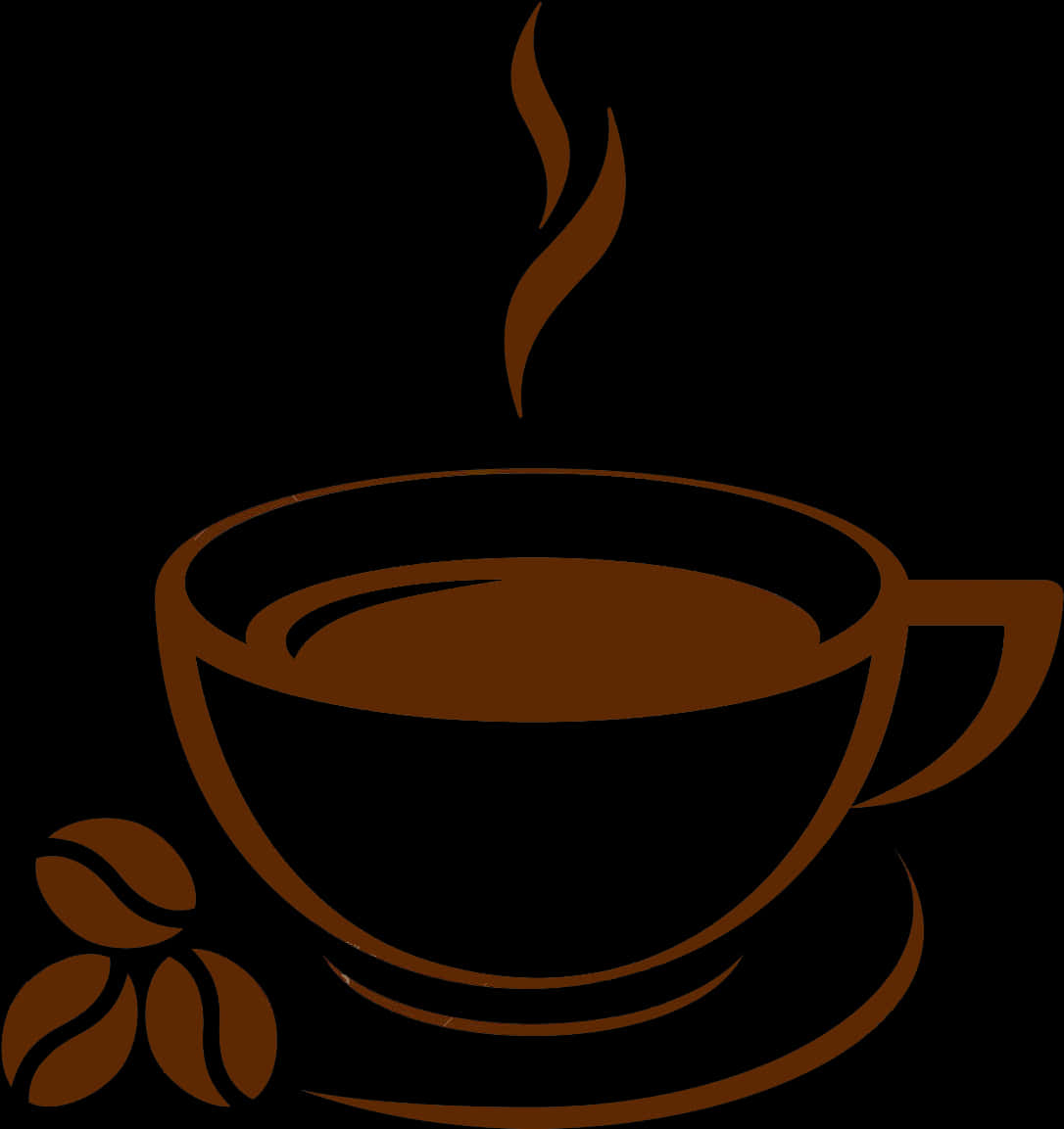 Steaming Coffee Cup Graphic PNG Image