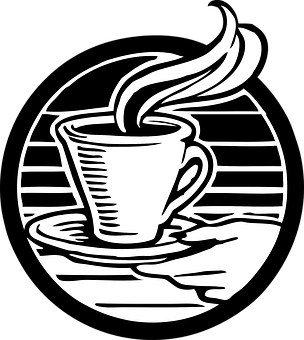 Steaming Coffee Cup Graphic PNG Image