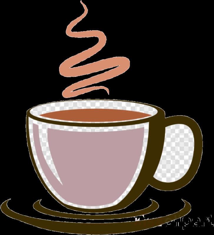 Steaming Coffee Cup Graphic PNG Image