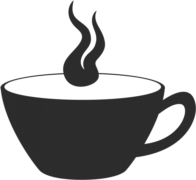 Steaming Coffee Cup Silhouette PNG Image