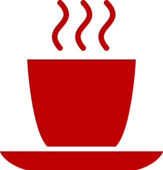 Steaming Red Mug Icon PNG Image